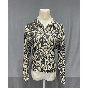 ELEMENTZ button-up jacket sz PM modern bold artsy chic